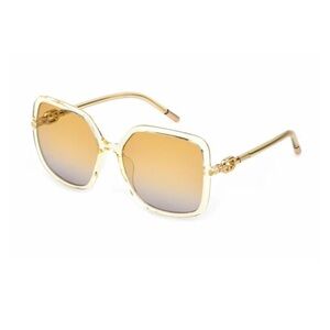 Furla Gold Frame Amber Gradient Square Sunglasses